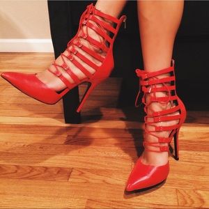 Beautiful vibrant, red heels !